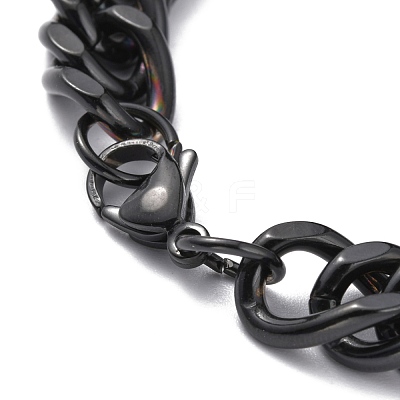 304 Stainless Steel Cuban Link Chain Bracelets STAS-A028-B064EB-1