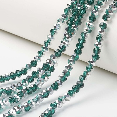 Electroplate Transparent Glass Beads Strands EGLA-A034-T4mm-M15-1