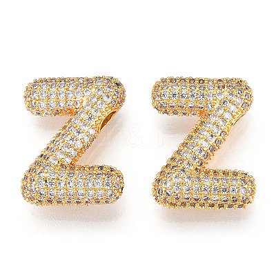 Brass Micro Pave Cubic Zirconia Pendants KK-N254-06G-Z-1