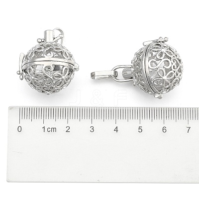Eco-Friendly Hollow Brass Round Cage Pendants KK-L143-02-NR-1