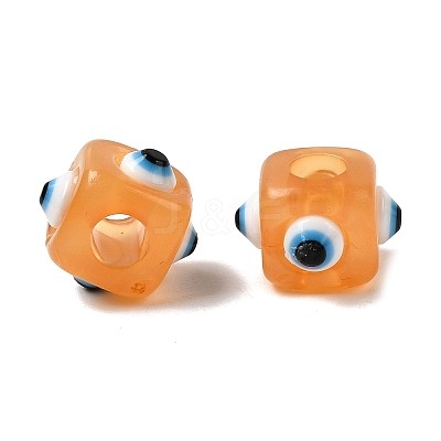 Resin Evil Eye European Beads RESI-A021-14-1