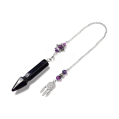Natural Banded Agate Pointed Dowsing Pendulums G-I322-01P-09-1