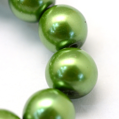 Baking Paint Pearlized Glass Pearl Round Bead Strands HY-Q003-10mm-13-1