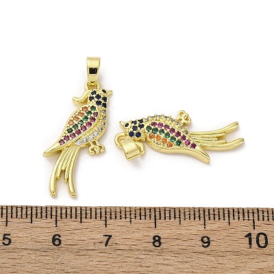 Brass Micro Pave Cubic Zirconia Pendants KK-F903-04G-1