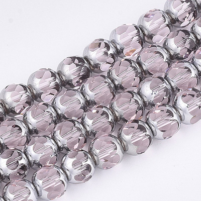 Electroplate Glass Beads Strands X-EGLA-T019-02B-1