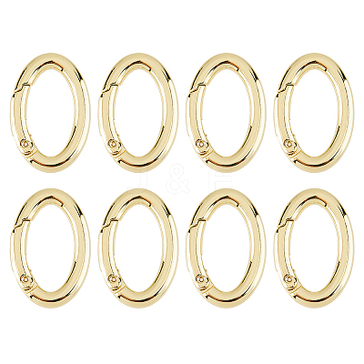 8Pcs Rack Plating Brass Springs Gate Rings KK-DC0004-77-1