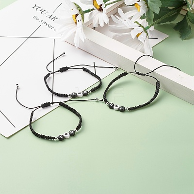 Love Letter Braided Bead Bracelet BJEW-JB07157-1