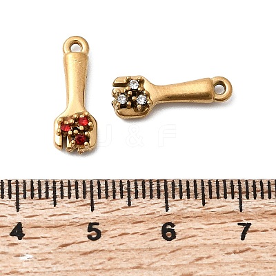 304 Stainless Steel Micro Pave Rhinestone Pendants STAS-G369-03G-1