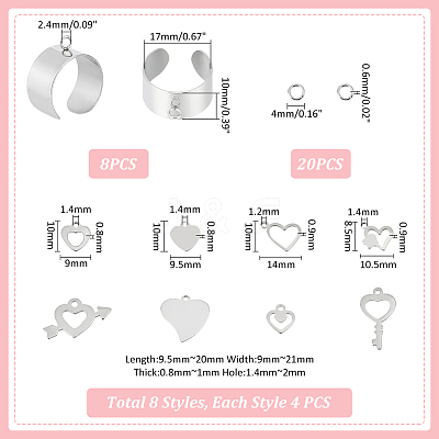 DIY Charm Cuff Ring Making Kit STAS-UN0051-39-1