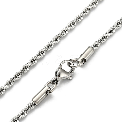 Tarnish Resistant Twisted Stainless Steel Rope Chain Necklace Making X-NJEW-507L-10-1