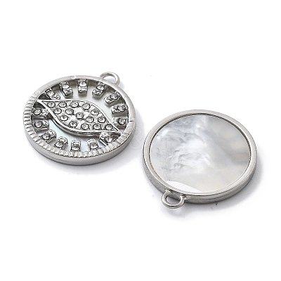 304 Stainless Steel Shell Pendants STAS-R150-10P-1