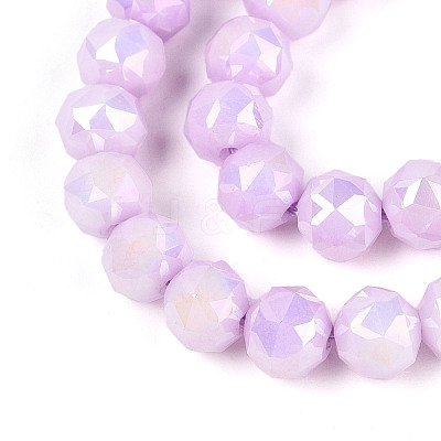 Anti-Tarnish Electroplate Glass Beads Strands X-GLAA-N010-6mm-04-1