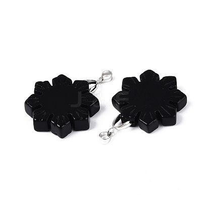 Natural Obsidian Pendants G-T144-12K-1