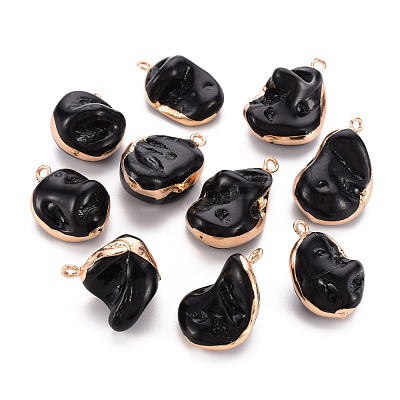 Electroplate Freshwater Shell Pendants SHEL-T018-12G-08-1