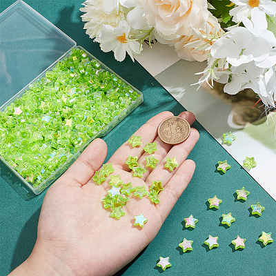 300Pcs Eco-Friendly Transparent Acrylic Beads OACR-SC0001-68B-1