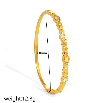 304 Stainless Steel Crystal Rhinestone Hinged Bangles WG78C60-03-1