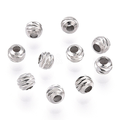 Rhodium Plated 925 Sterling Silver Beads STER-T004-78P-3mm-1