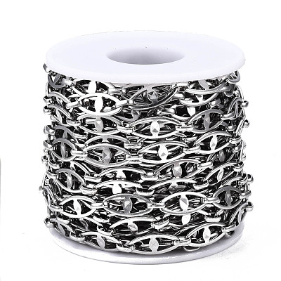 Tarnish Resistant 304 Stainless Steel Mariner Link Chains CHS-T003-09P-NF-1