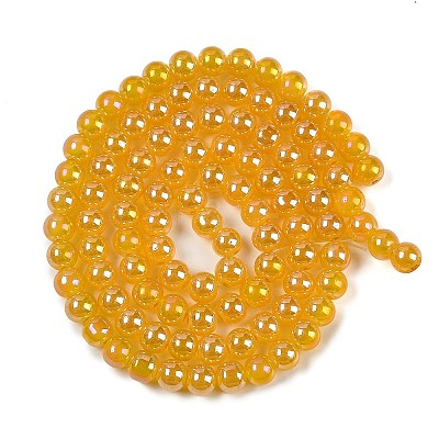 Baking Paint Electroplate Glass Beads Strands GLAA-G120-01H-1
