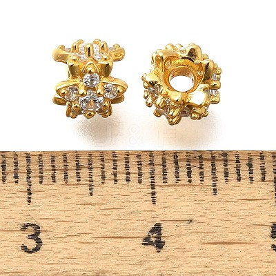 925 Sterling Silver Micro Pave Clear Cubic Zirconia Beads STER-B006-14G-1
