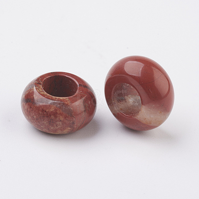 Natural Red Jasper European Beads G-G740-14x8mm-04-1