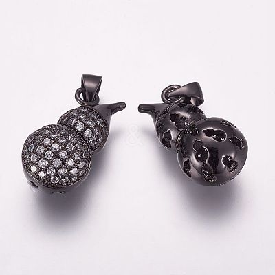 Brass Micro Pave Cubic Zirconia Pendants ZIRC-G091-55B-1