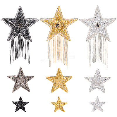 9Pcs 9 Style Star Hotfix Rhinestone DIY-FG0003-84-1