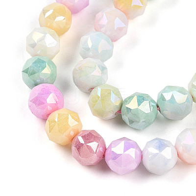 Electroplate Glass Beads Strands X-GLAA-N010-8mm-05-1