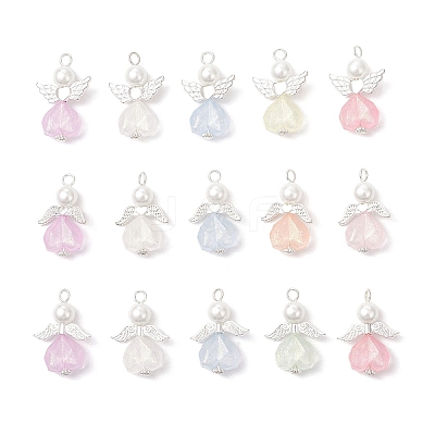 Alloy Acrylic Angel Pendants PALLOY-JF04142-1