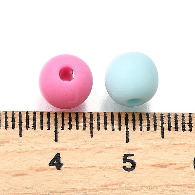 Frosted Opaque Acrylic Beads OACR-S071-03A-1