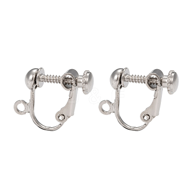 Brass Clip-on Earring Findingsfor non-pierced Ears X-EC143-NF-1