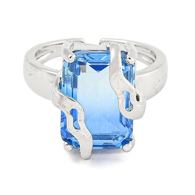 304 Stainless Steel Cubic Zirconia Open Cuff Ring RJEW-S406-05P-04-1