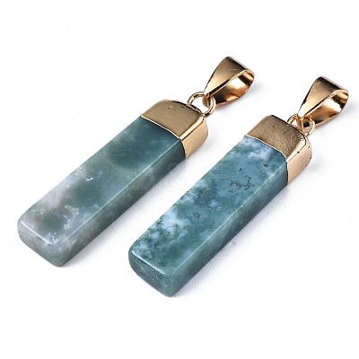 Natural Moss Agate Pendants G-S359-313A-1