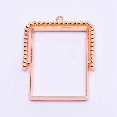 Alloy Open Back Bezel Pendants PALLOY-WH0071-59RG-RS-1