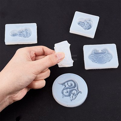 Buddhaist DIY Pendant Silicone Molds Kits DIY-OC0002-86-1