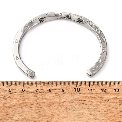 Always In My Heart 304 Stainless Steel Cuff Bangles for Women BJEW-D361-01P-1