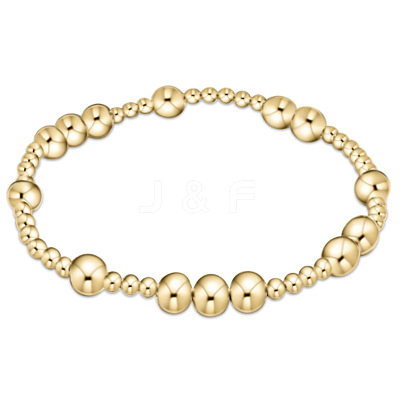 Bohemia Brass Round Beaded Stretch Bracelets TK0566-6-1