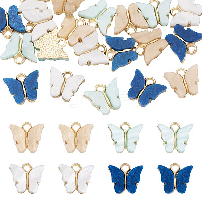 20Pcs 4 Colors Acrylic Charms MACR-TA0002-55A-1