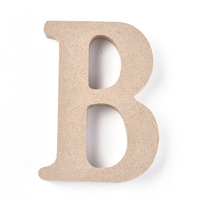 Letter Unfinished Wood Slices DIY-WH0162-62B-1