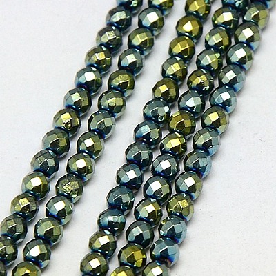 Electroplate Non-magnetic Synthetic Hematite Beads Strands G-J169B-2mm-06-1