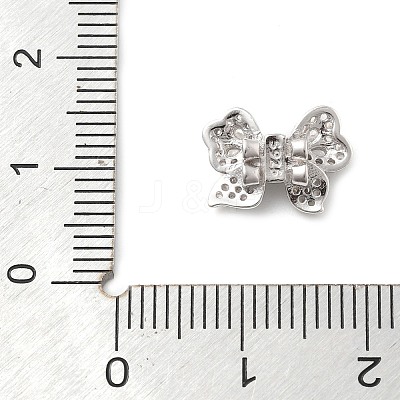 925 Sterling Silver Micro Pave Clear Cubic Zirconia Bowknot Multi-Strand Links STER-S013-02P-1