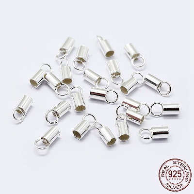 925 Sterling Silver Cord Ends STER-F036-21S-1.3mm-1