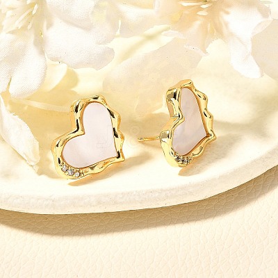 Rack Plating Brass Micro Pave Clear Cubic Zirconia Stud Earrings EJEW-Q010-01G-1
