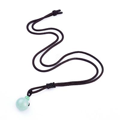 Natural Green Aventurine Pendant Necklaces NJEW-P241-A08-1