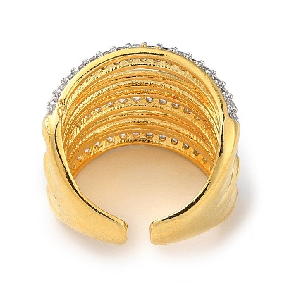 Rack Plating Brass Open Cuff Rings KK-K346-16G-1