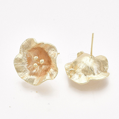 Brass Stud Earring Findings X-KK-T038-585G-NF-1