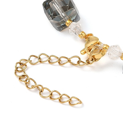Electroplate Glass Beaded Stretch Bracelets for Women BJEW-JB11213-03-1