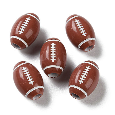 Spray Printed Opaque Acrylic European Beads SACR-P031-27B-02-1
