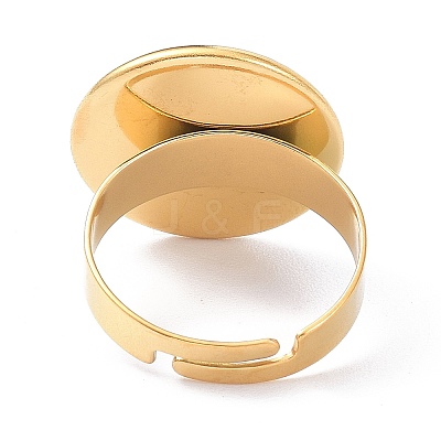 Ion Plating(IP) Adjustable 304 Stainless Steel Finger Rings Components STAS-P291-01E-G-1