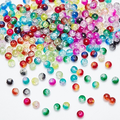 DIY Baking Paint Crackle Glass Beads Stretch Bracelet Making Kits DIY-PH0004-54D-1